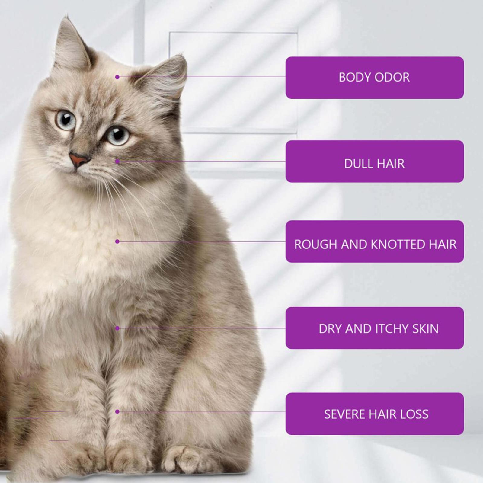 Before and after comparison of pet coat softness