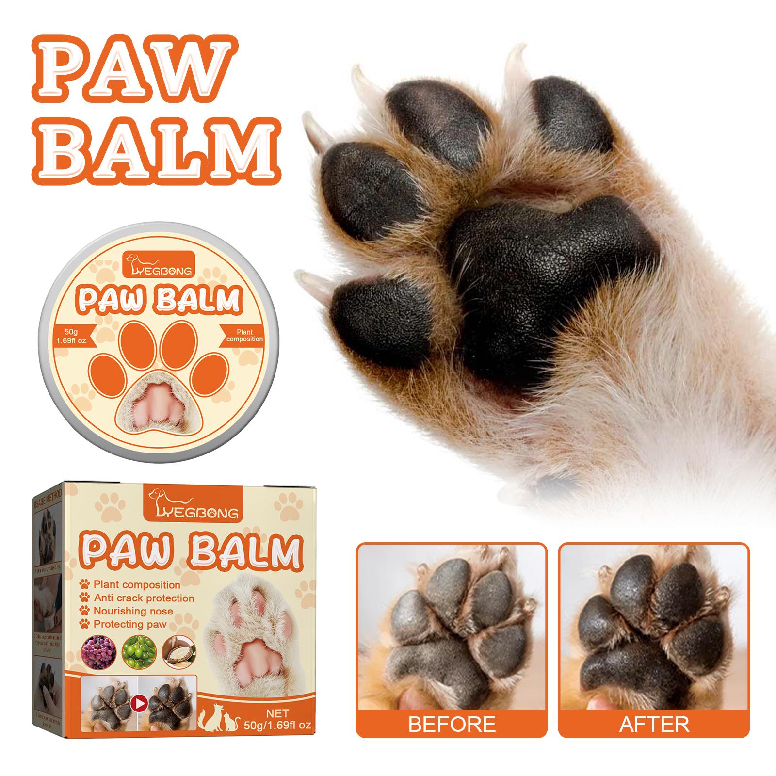 Pet paw balm packaging with natural ingredient formula