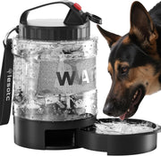 Large-capacity portable pet travel water bottle with pull-out bowl open