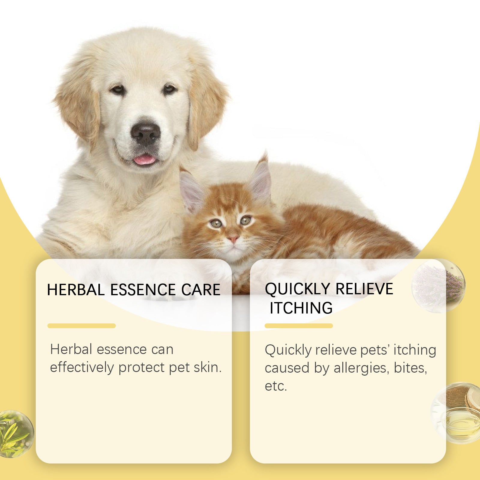 Herbal essence pet skin care spray for dogs and cats