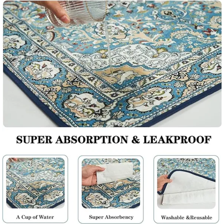 Leakproof reusable puppy pad showing water absorption on surface