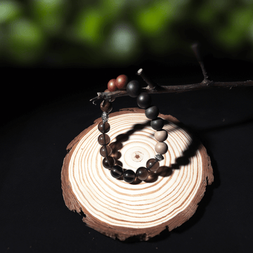 Tranquil Alchemy Bracelet with smoky quartz and herbal beads