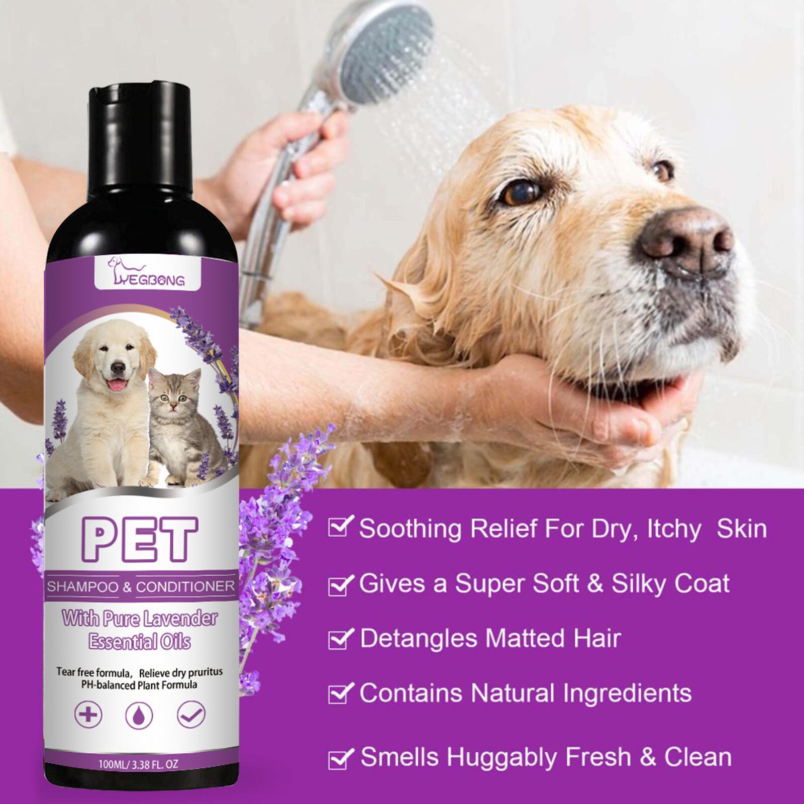 Natural ingredients in lavender pet shampoo formula