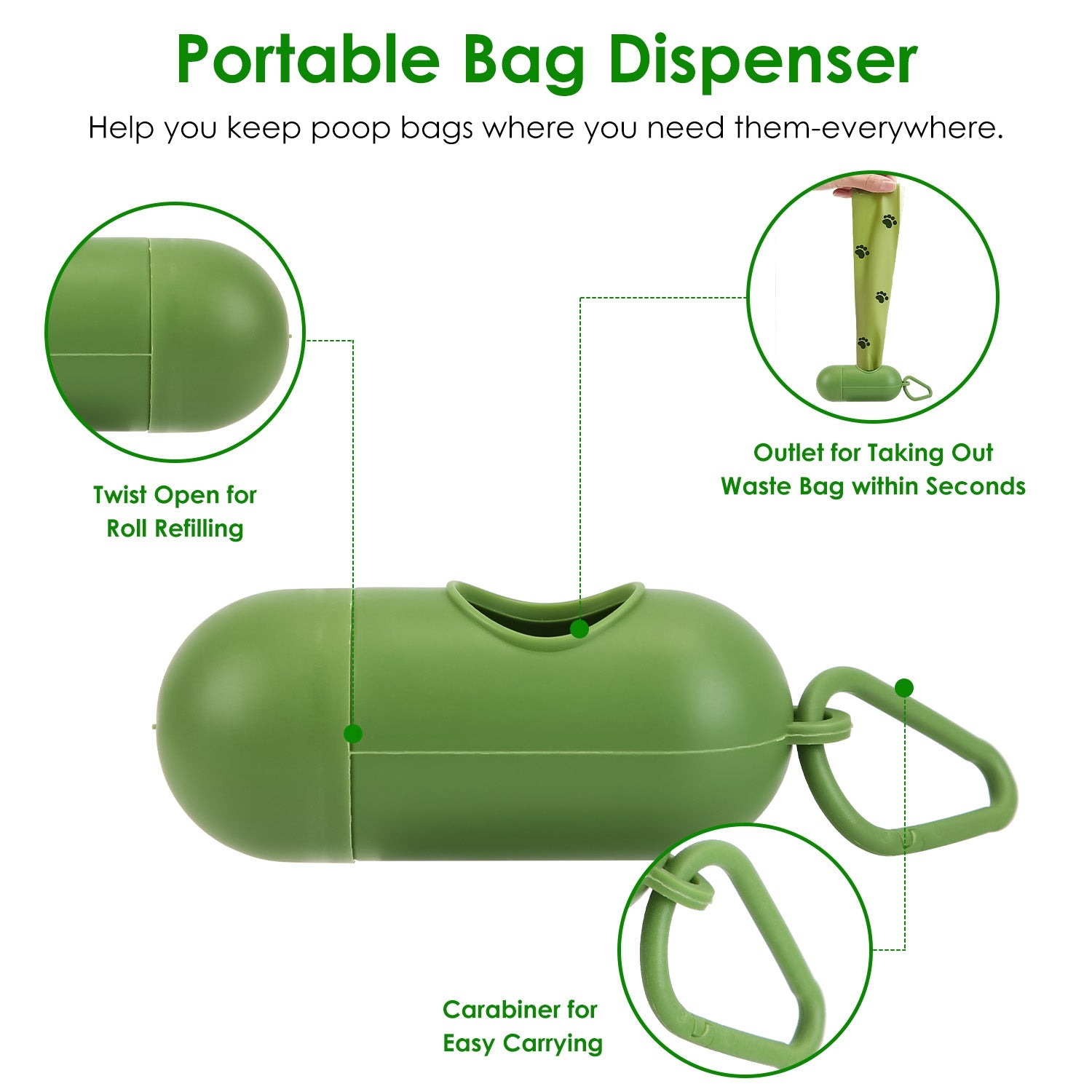Bin with built-in bag clips, compatible with grocery bags