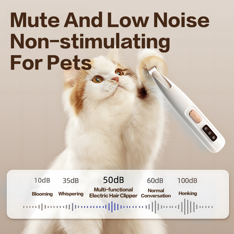 Low-noise ~50 dB for stress-free grooming