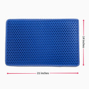 Litter mat size diagram showing 21×14 inches