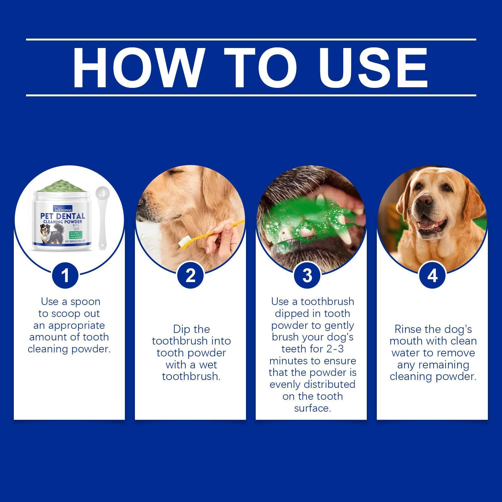 Green powder texture background highlighting pet dental cleaning powder