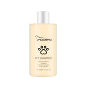 Gentle pet shampoo bottles in 100ml and 300ml sizes for dogs and cats