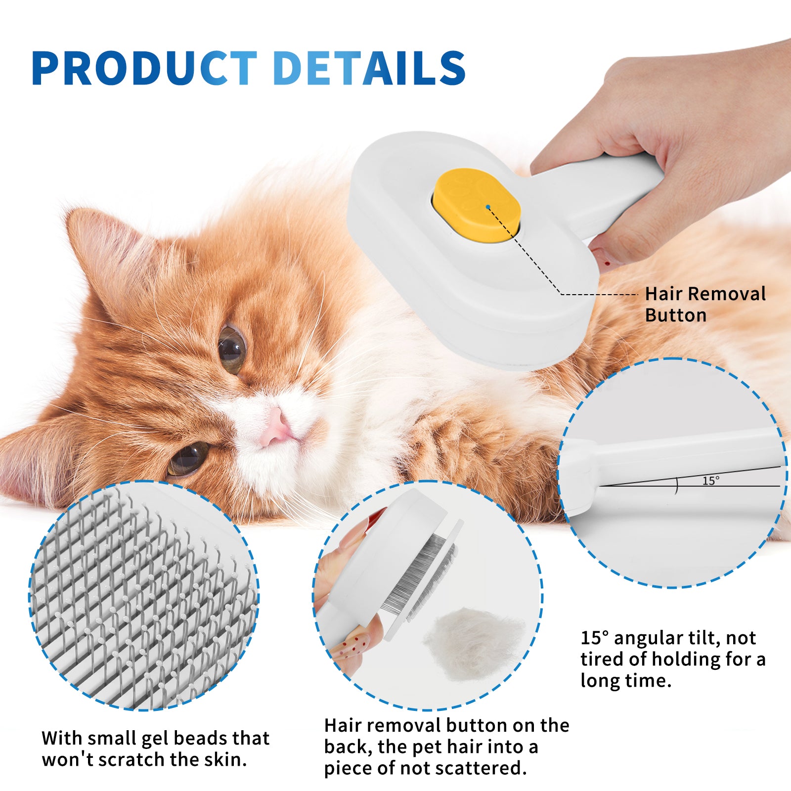 Suitable for cats & dogs across coat types; sheds loose hair