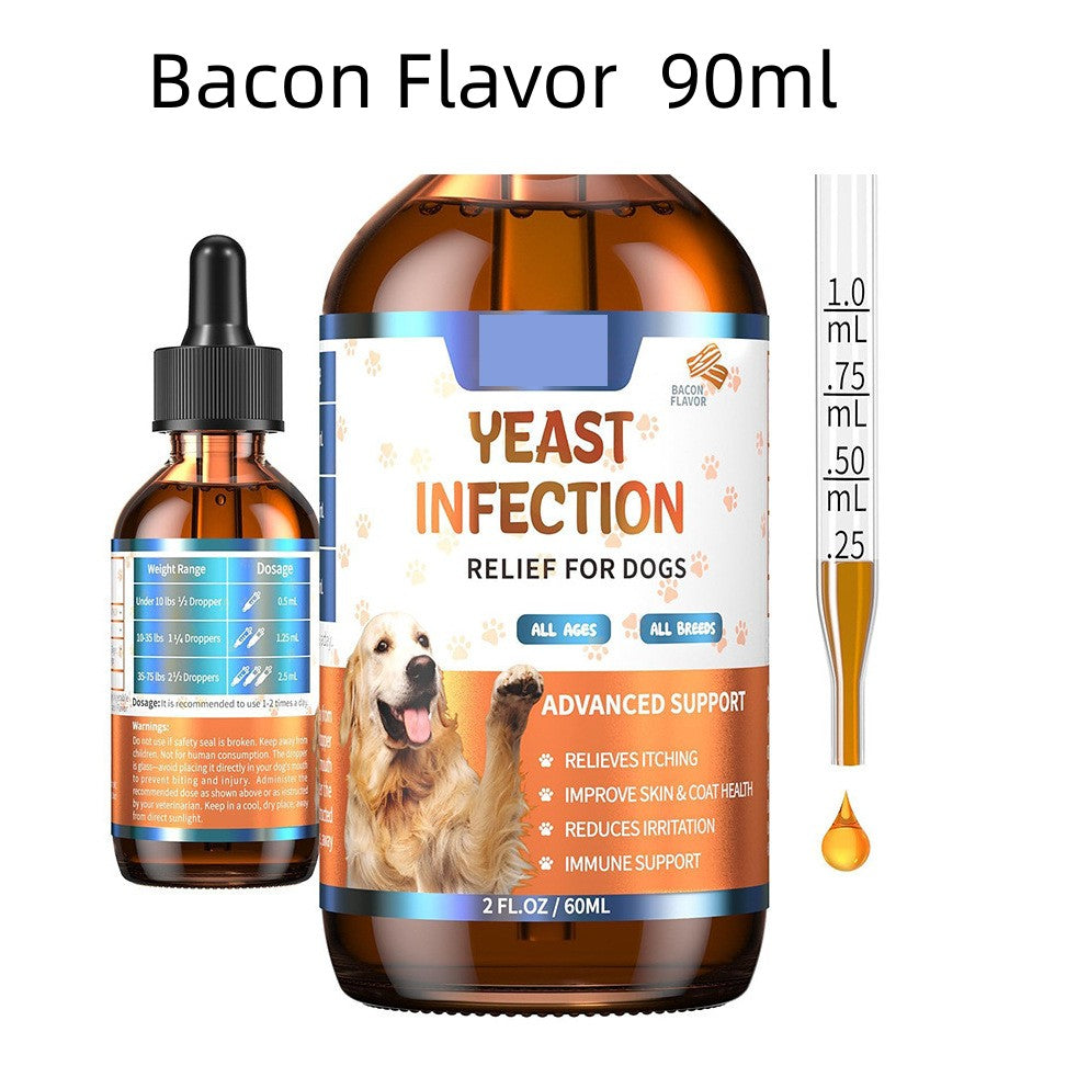 Close-up of dropper bottle for easy administration to dogs