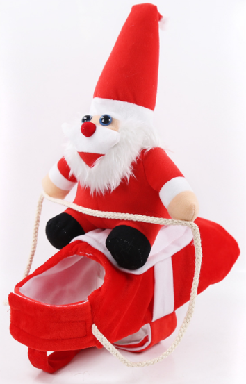 Lifestyle shot—pet wearing the festive side indoors for a holiday photo.