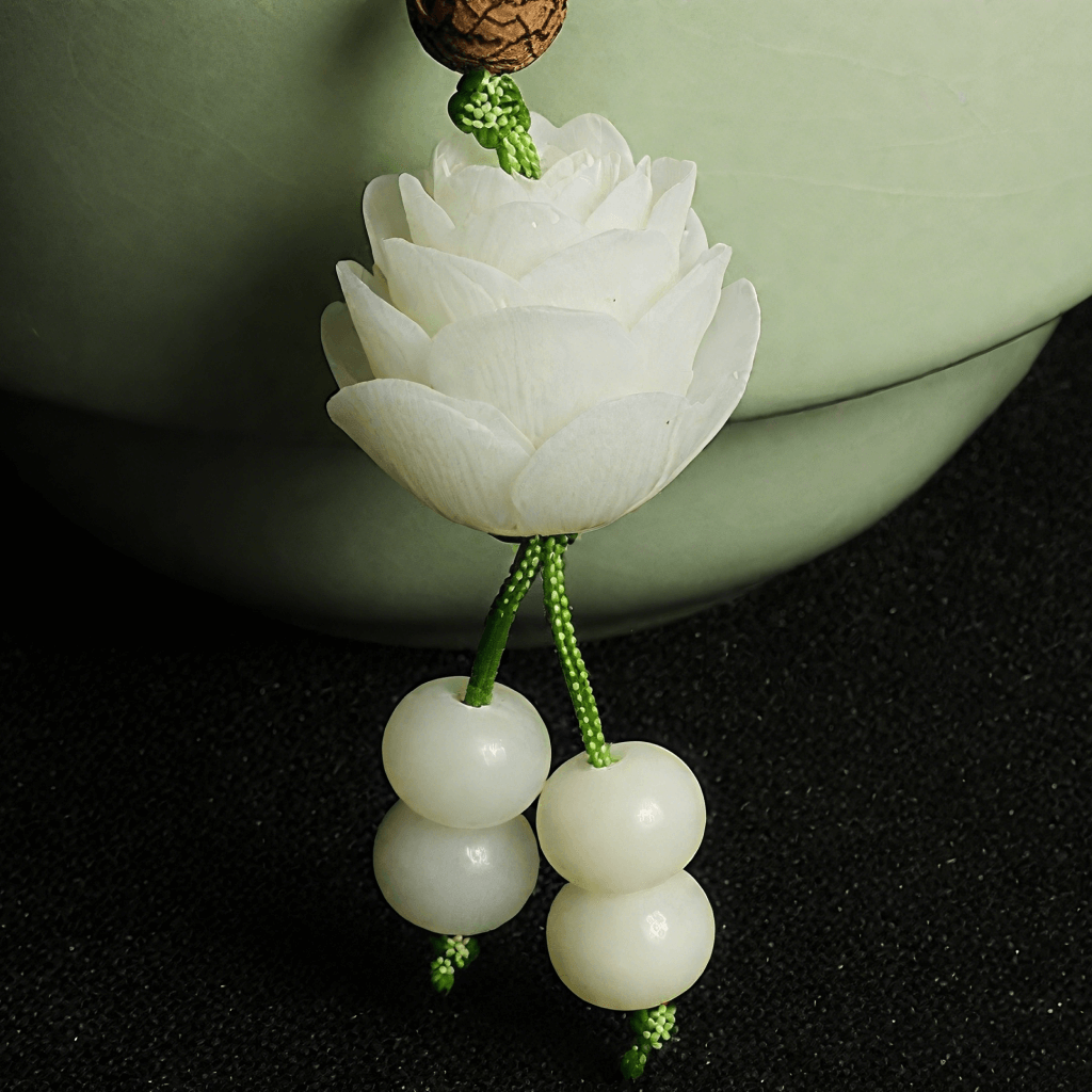 White jade bodhi meditation mala