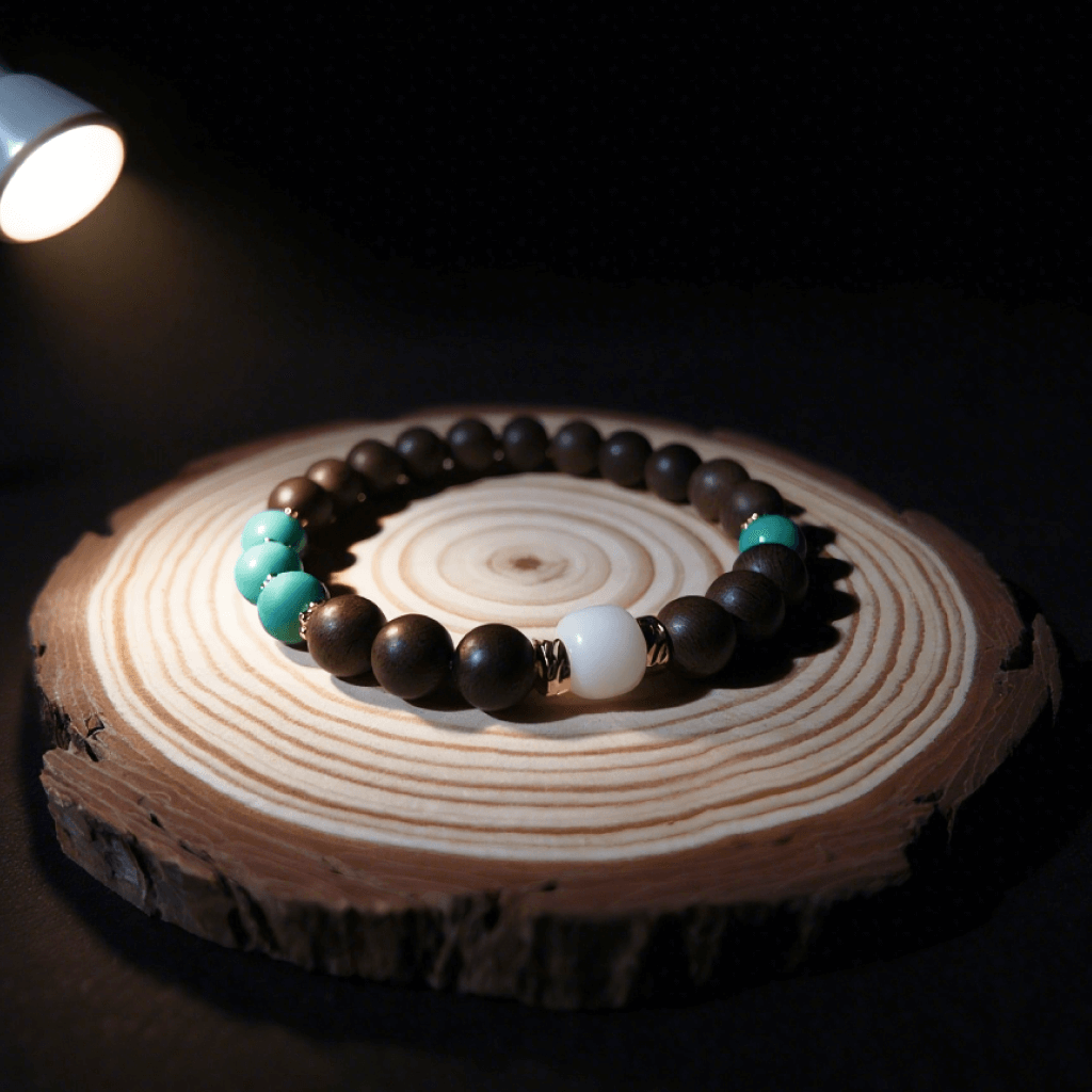 Spiritual grounding agarwood turquoise bracelet